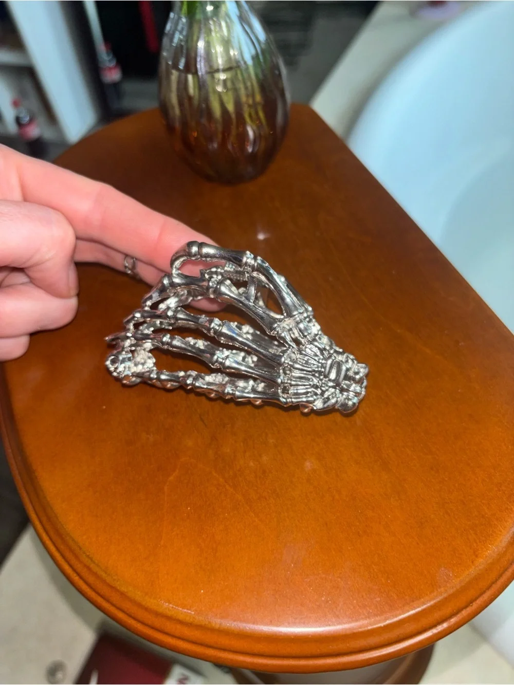 Silver Skeleton Hand Hair Claw Clip - Gothic Women’s Hair Accessory